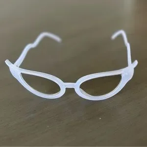 ?? White Transparent Cat Eye Sunglasses w/ Crystal Eyed Snake Shades Sunnies High Heels on the High Road | Accessories | White  main image 2